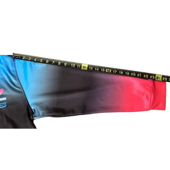 VTG Haterz Athletics Neon 80s Vibes Airbrush Pull Over Hoodie Skull Sz XXL - Picture 8 of 11